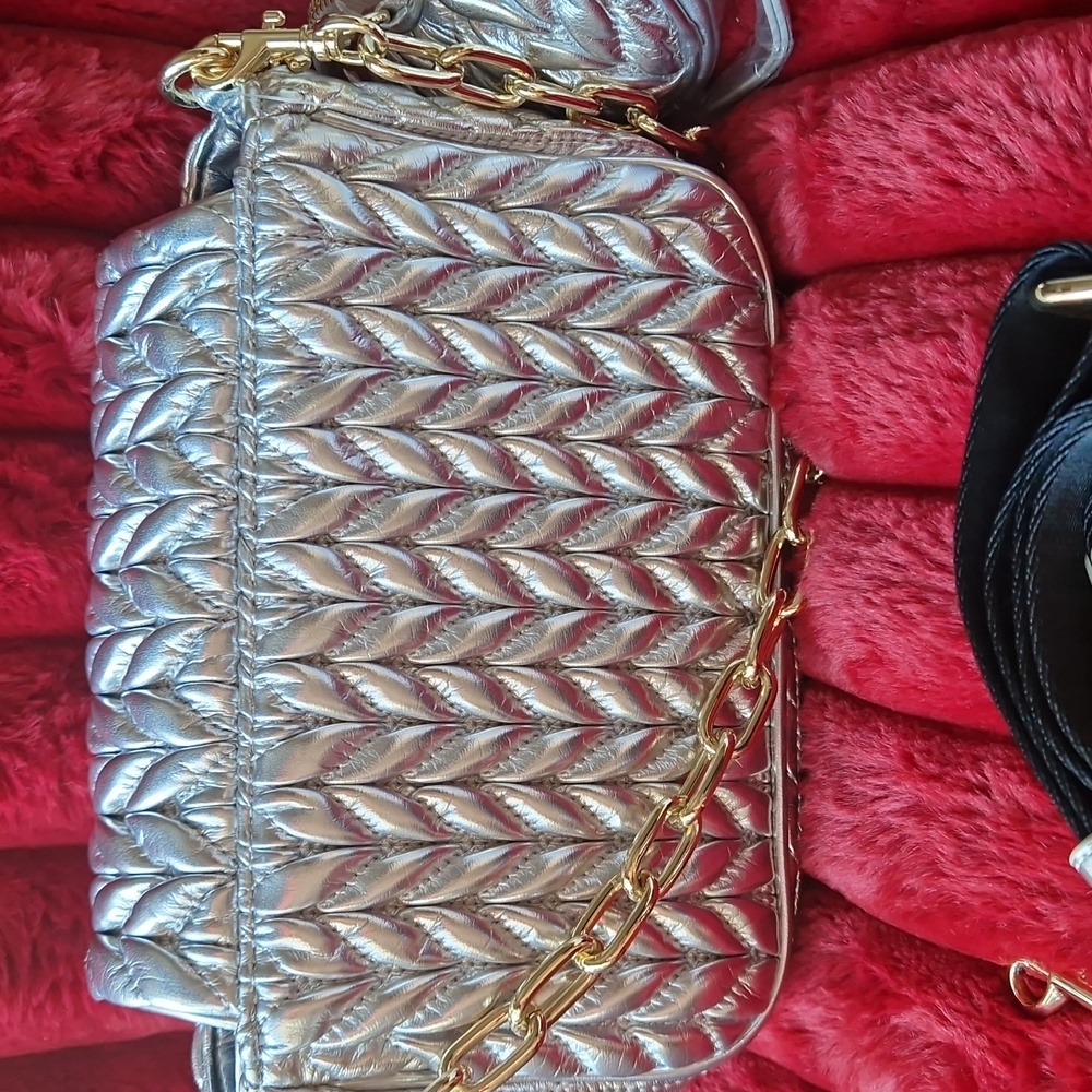 Versace Jeans Couture Silver Quilted Women's Bag - Picture 4 of 12